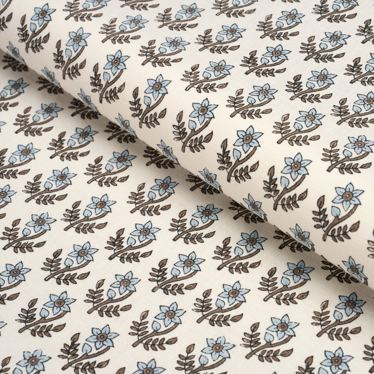 Purchase 183290 | Amisha Hand-Print, Blue & Brown - Schumacher Fabric