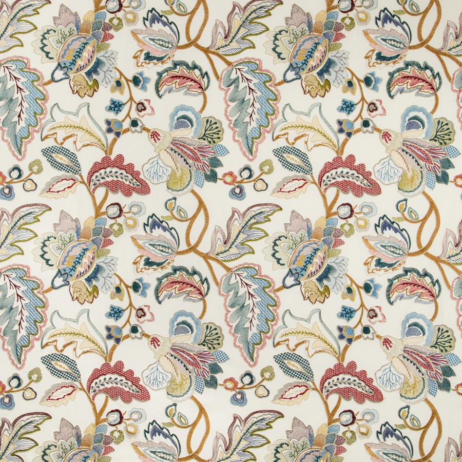 Sample 2019111.149.0 Orford Embroidery Multi Color Botanical Lee Jofa Fabric