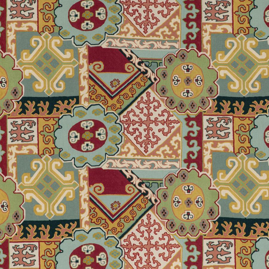 Sample 2020193.954.0 Batangas Print, Red Multi by Lee Jofa Fabric