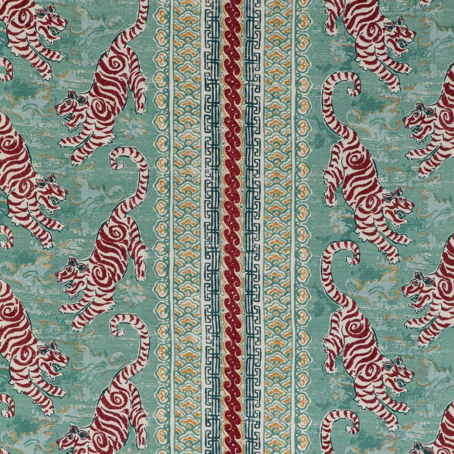 Looking 2020197.1394 Bongol Print Aqua Animal Insects by Lee Jofa Fabric