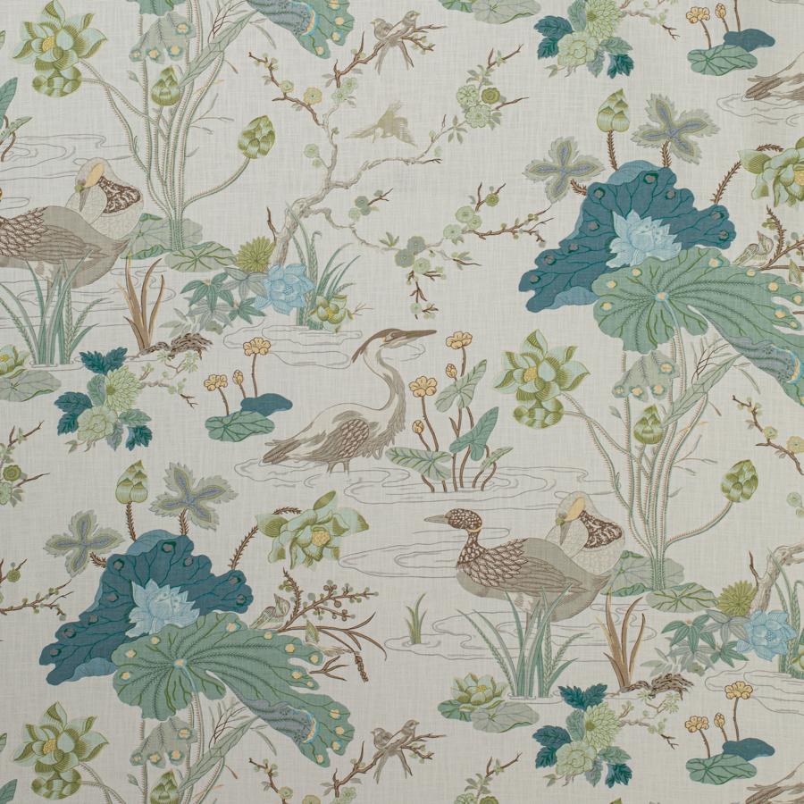 Sample 2020198.1323.0 Luzon Print, Jade by Lee Jofa Fabric