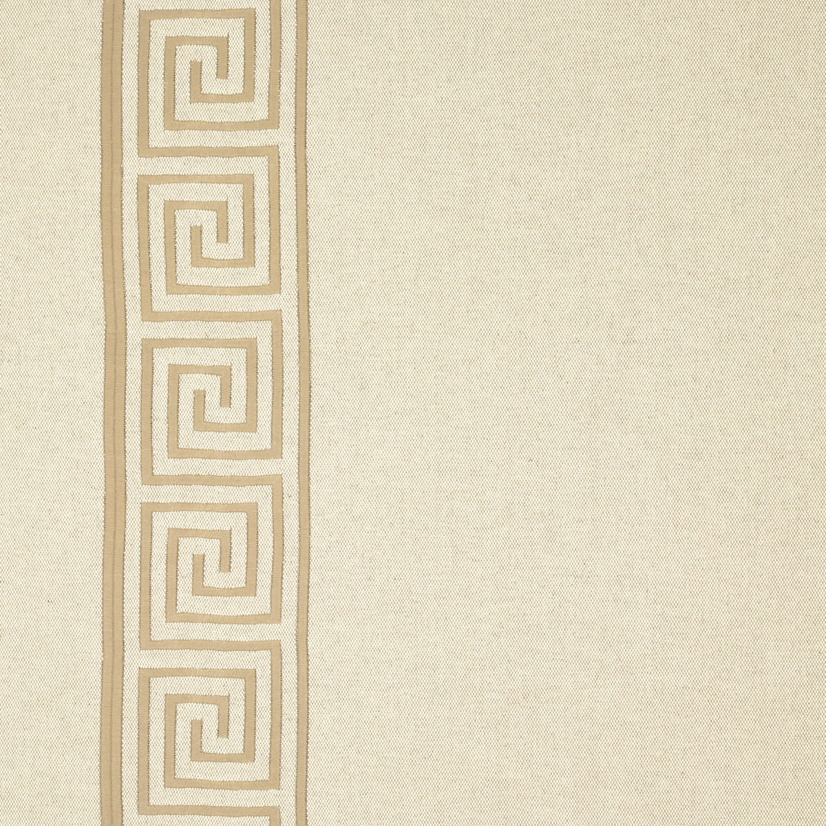 Find 25800 Greek Key Embroidery Pebble And Taupe by Schumacher Fabric