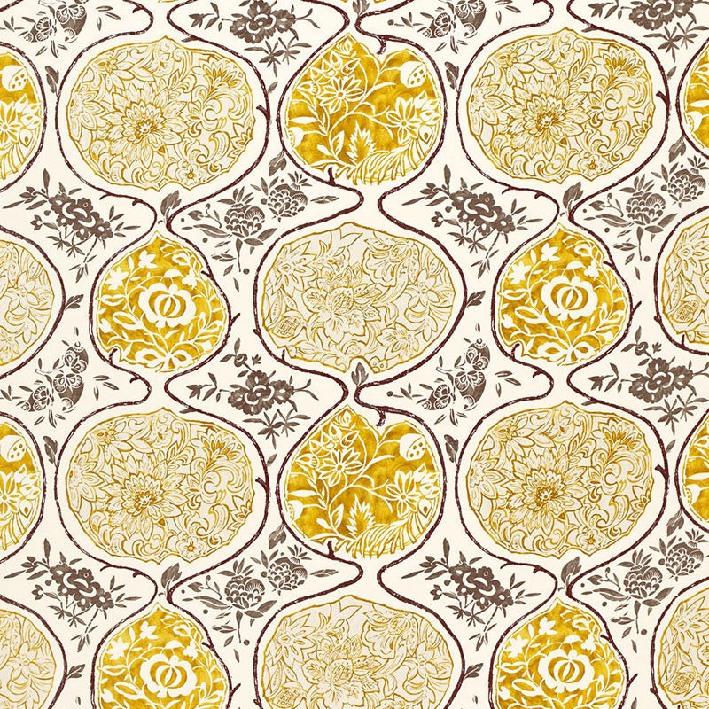 View 2620934 Katsugi Gold And Mushroom by Schumacher Fabric