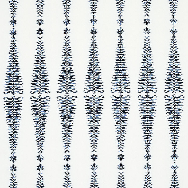 Find 2643882 Fern Tree Navy and White by Schumacher Fabric