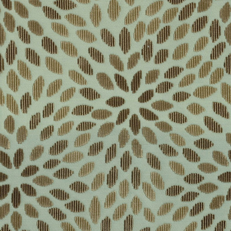Looking 2644280 Kiku Silk Velvet Aqua Cocoa by Schumacher Fabric