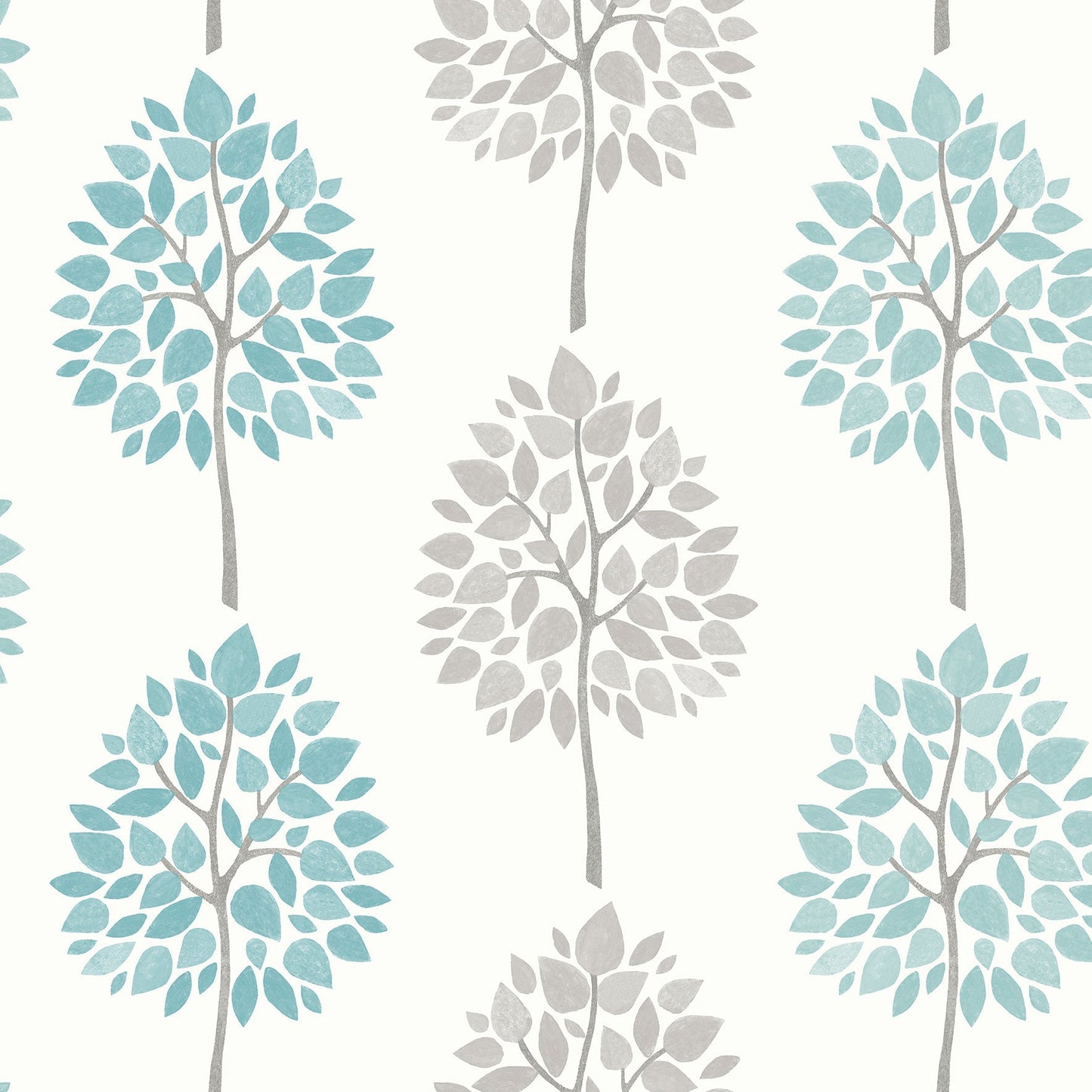 View 2814-24970 Bath Blues Trees Wallpaper by Advantage