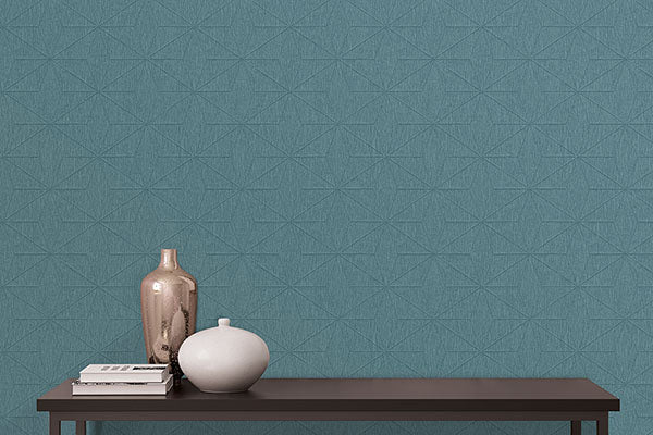 Purchase 2900-25342 Brewster Wallpaper, Bernice Teal Geometric - Medley1