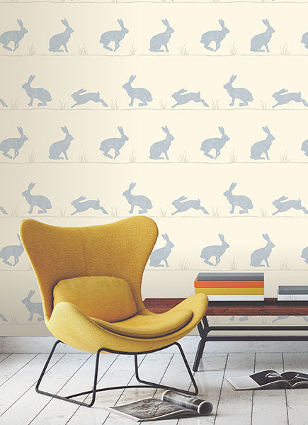 Purchase 2900-41266 Brewster Wallpaper, Nell Beige Rabbit - Medley1