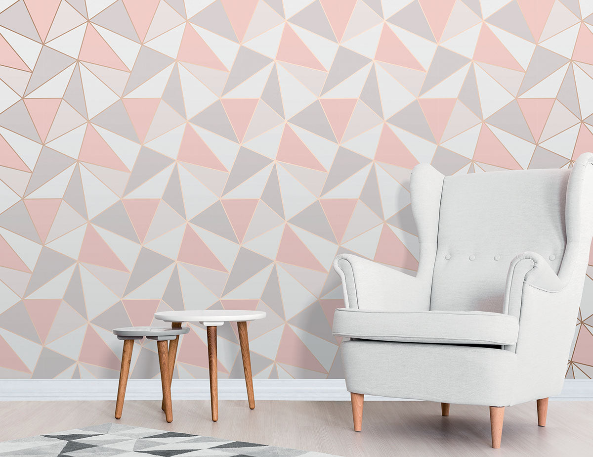 Purchase 2900-41685 Brewster Wallpaper, Arken Rose Gold Geometric - Medley1