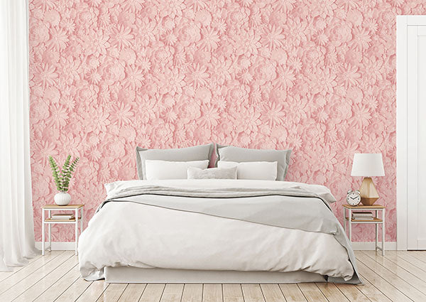 Purchase 2900-42555 Brewster Wallpaper, Dacre Pink Floral - Medley12