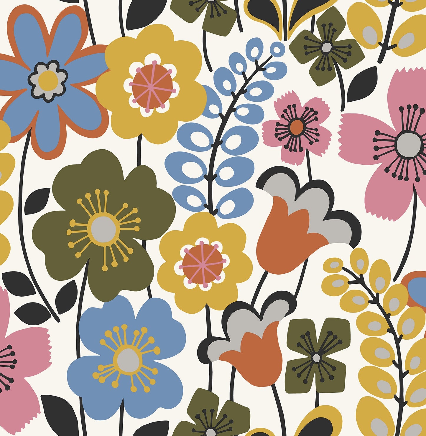 Purchase 2903-25825 Blue Bell, Piper Multicolor Floral by A Street Prints Wallpaper