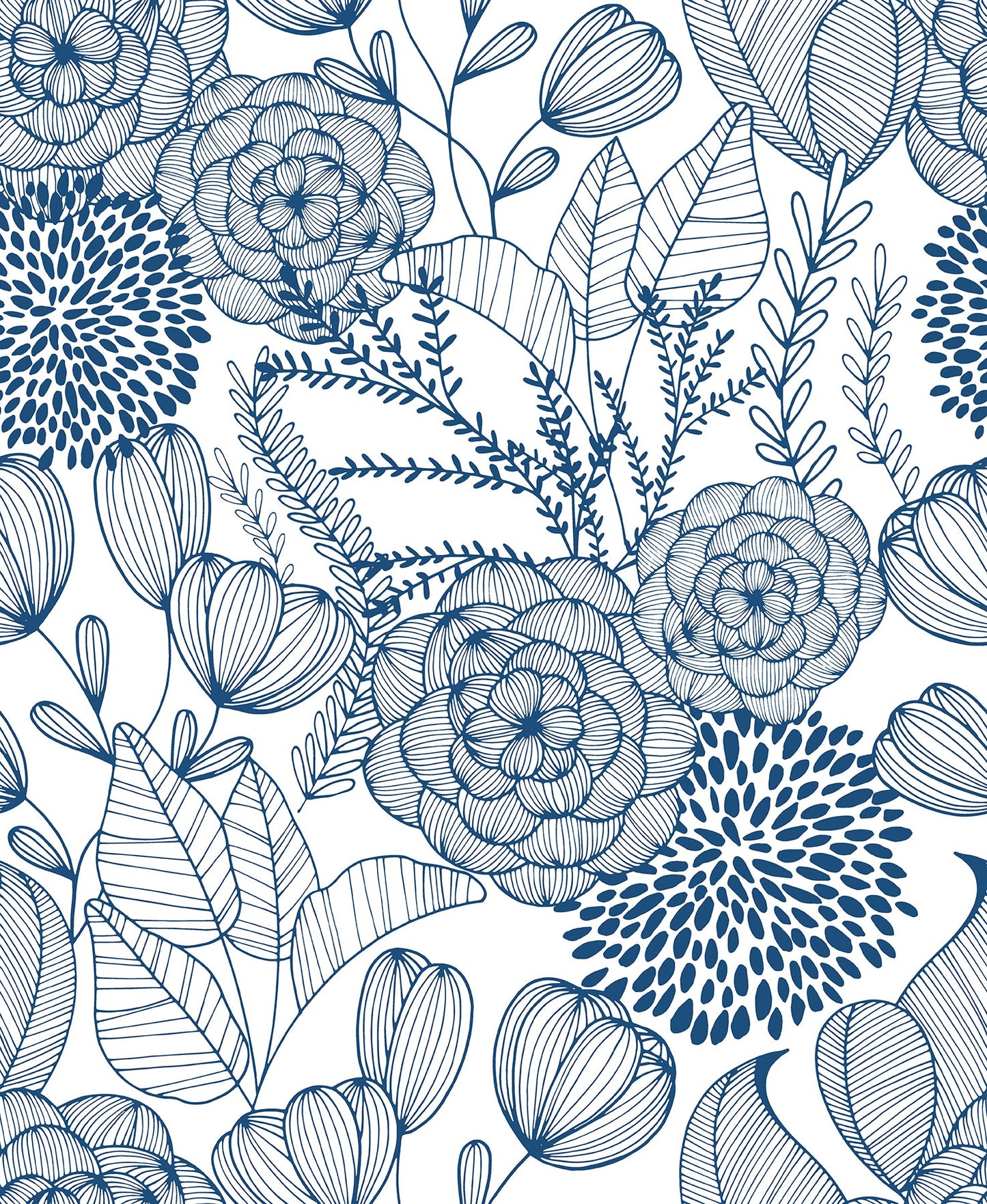 Purchase 2903-25857 Blue Bell, Alannah Navy Botanical by A Street Prints Wallpaper