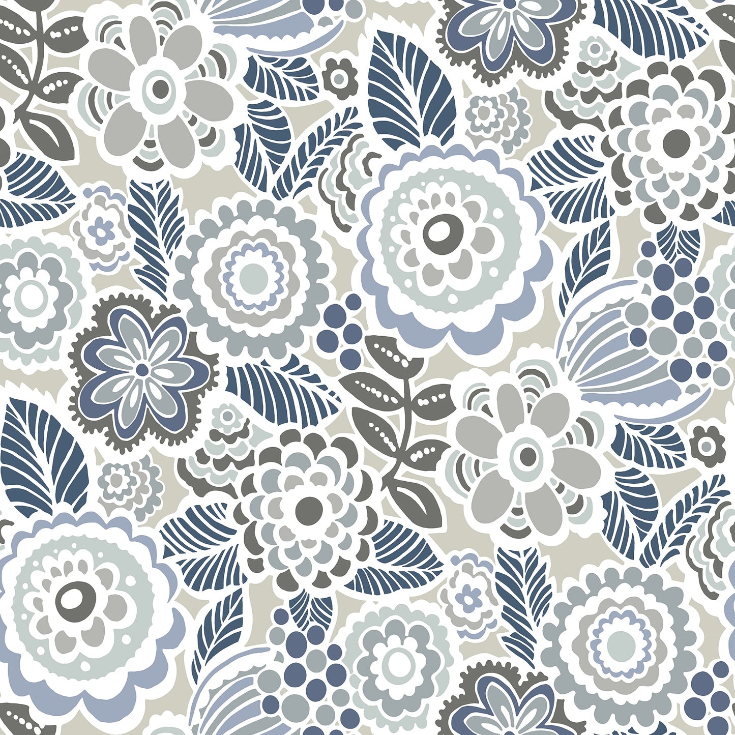 Purchase 2903-25864 Blue Bell, Lucy Grey Floral by A Street Prints Wallpaper