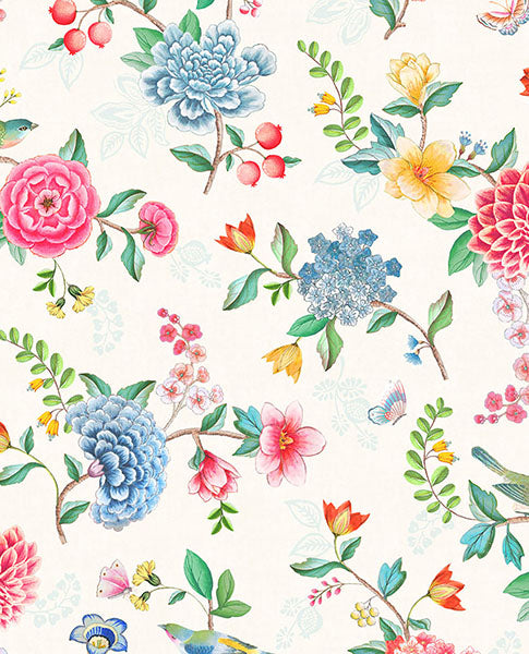 Purchase 300100 Pip Studio Vol. 5, Good Evening White Floral Garden by Eijffinger Wallpaper