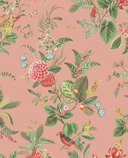 Purchase 300111 Pip Studio Vol. 5, Floris Pink Woodland Floral by Eijffinger Wallpaper