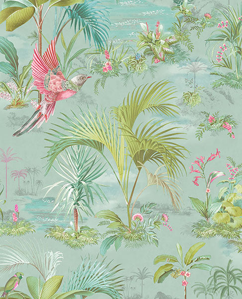 Purchase 300145 Pip Studio Vol. 5, Calliope Light Blue Palm Scenes by Eijffinger Wallpaper