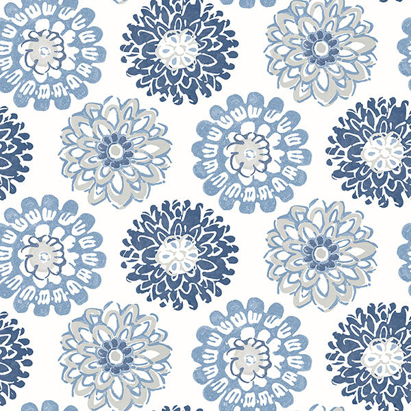 Purchase 3120-13705 Sanibel, Sunkissed Blue Floral by Chesapeake Wallpaper