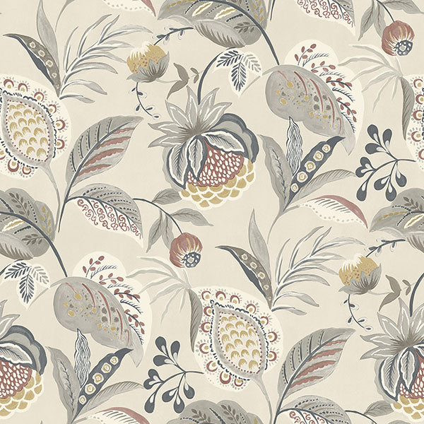 Purchase 3125-72304 Chesapeake Wallpaper, Bohemian Grey Jacobean - Kinfolk