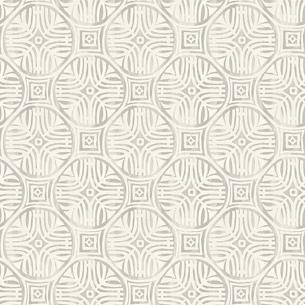 Purchase 3125-72313 Chesapeake Wallpaper, Sandee Grey Medallion - Kinfolk
