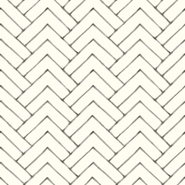Purchase 3125-72366 Chesapeake Wallpaper, Oswin Black Tiered Herringbone - Kinfolk