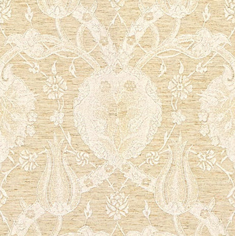 Sample 33457.1.0 Global Vibe White Gold Ivory Upholstery Jacobeans Fabric by Kravet Couture