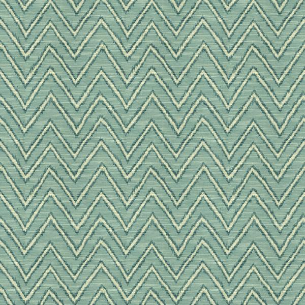 Sample 33889.15.0 Karamat Pool Light Blue Upholstery Flamestitch Fabric by Kravet Design