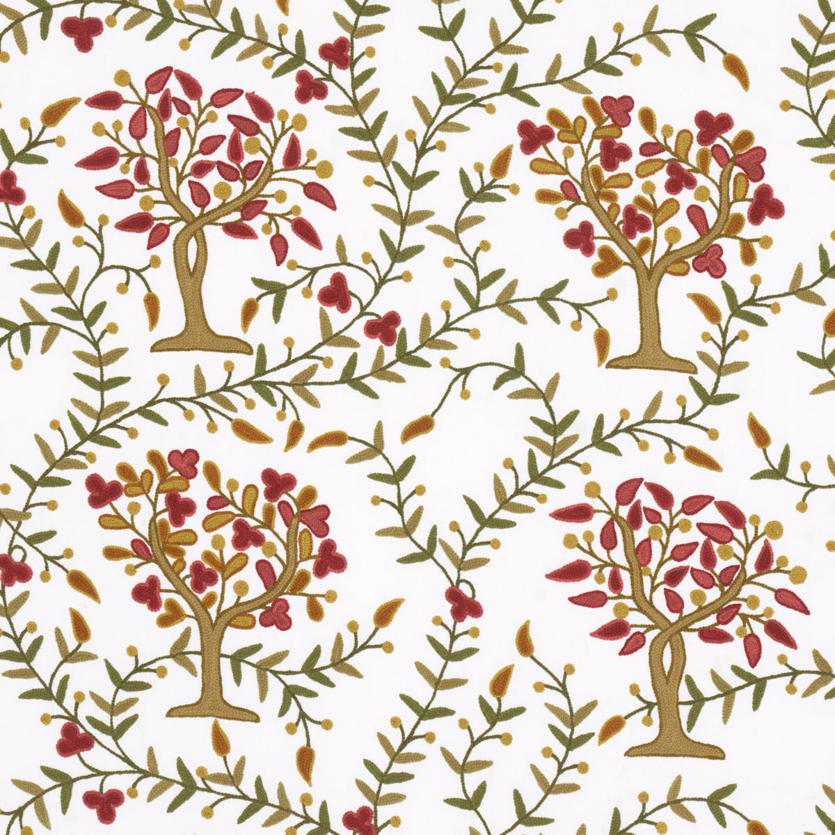 Purchase 3415000 Highgrove Tree Crewel Mulberry by Schumacher Fabric