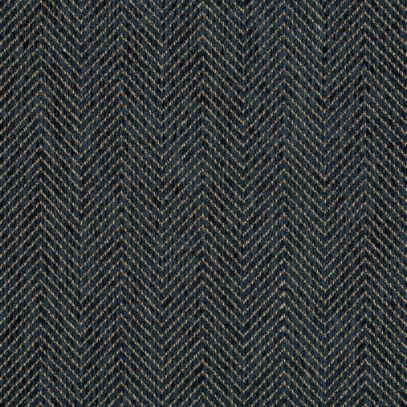 Sample 34297.511.0 Dark Blue Upholstery Herringbone Tweed Fabric by Kravet Smart