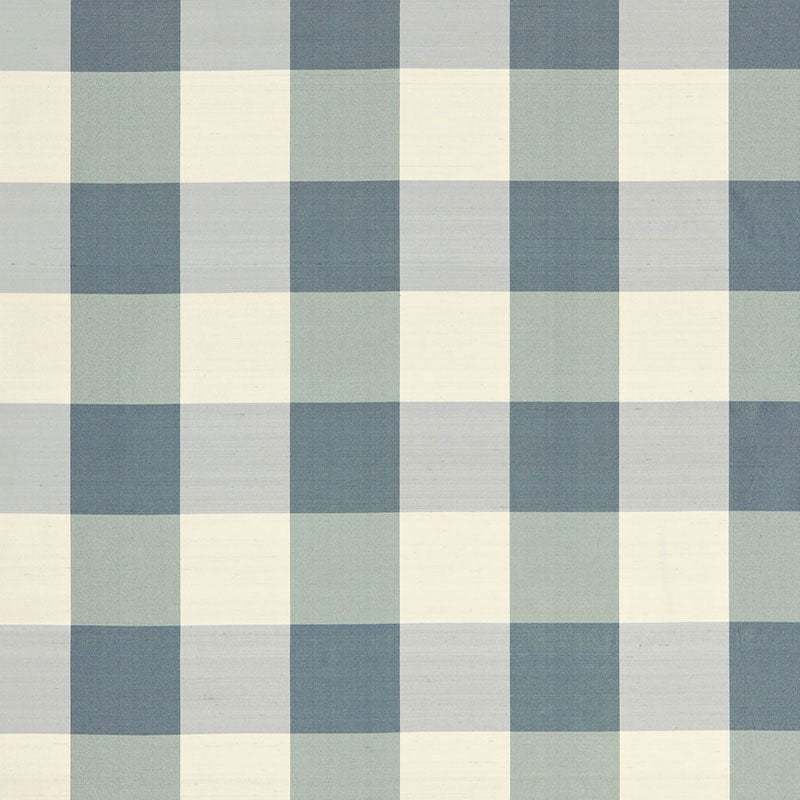 Looking 3455001 Montgomery Silk Plaid Lakeside by Schumacher Fabric