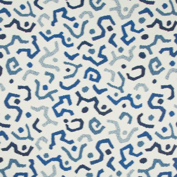 Looking 34884.15.0 Mahe Marine Ikat/Southwest/Kilims White by Kravet Design Fabric