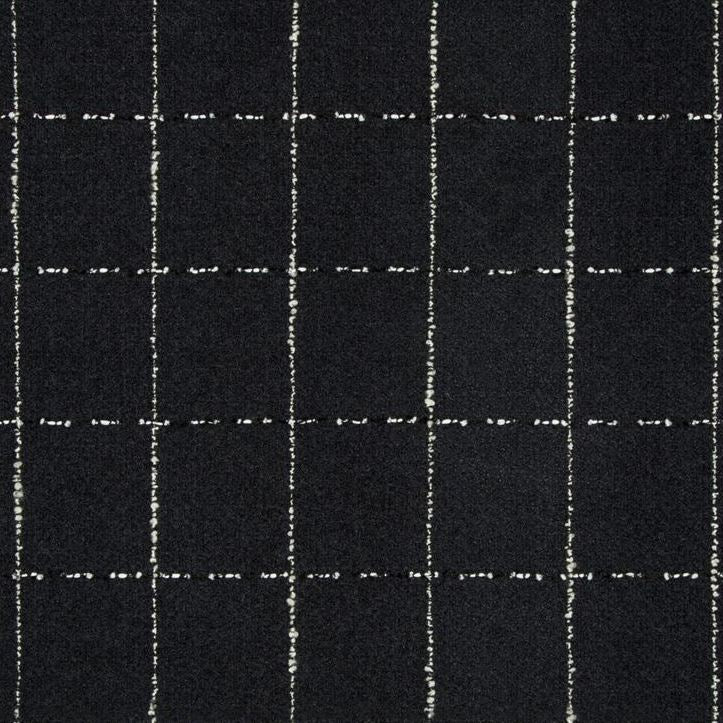 Sample 34906.8.0 Pocket Square Noir Black Upholstery Plaid Fabric by Kravet Couture
