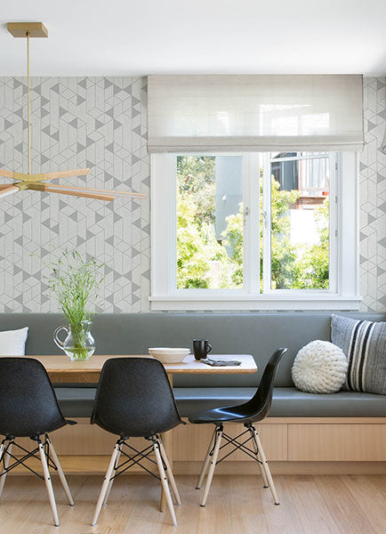 Purchase 4034-26771 A-Street Wallpaper, Fairbank Silver Linen Geometric - Scott Living III12