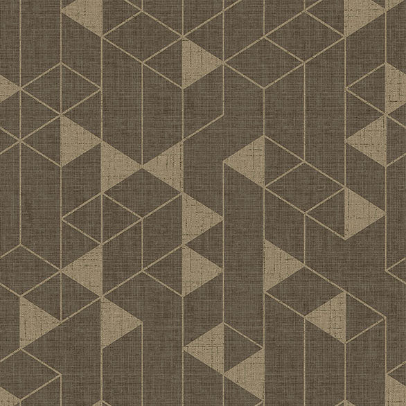 Purchase 4034-26773 A-Street Wallpaper, Fairbank Chocolate Linen Geometric - Scott Living III