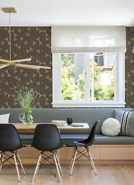 Purchase 4034-26773 A-Street Wallpaper, Fairbank Chocolate Linen Geometric - Scott Living III12