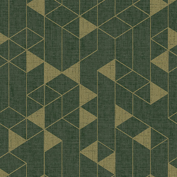 Purchase 4034-26774 A-Street Wallpaper, Fairbank Evergreen Linen Geometric - Scott Living III