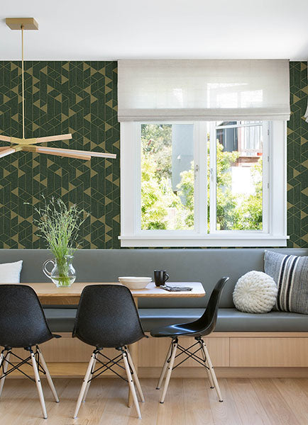 Purchase 4034-26774 A-Street Wallpaper, Fairbank Evergreen Linen Geometric - Scott Living III12