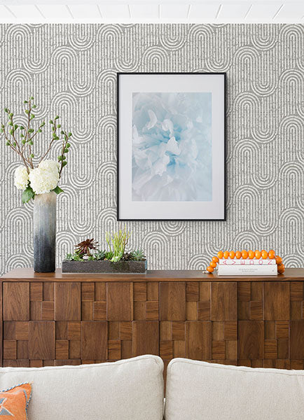 Purchase 4034-26785 A-Street Wallpaper, Trippet Grey Zen Waves - Scott Living III1
