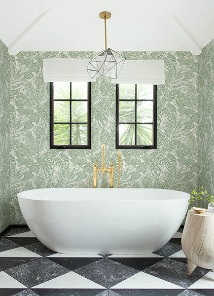 Purchase 4034-72116 A-Street Wallpaper, Brentwood Green Palm Leaves - Scott Living III12