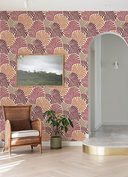 Purchase 4034-72128 A-Street Wallpaper, Trousdale Rasberry Fanning Flora - Scott Living III12