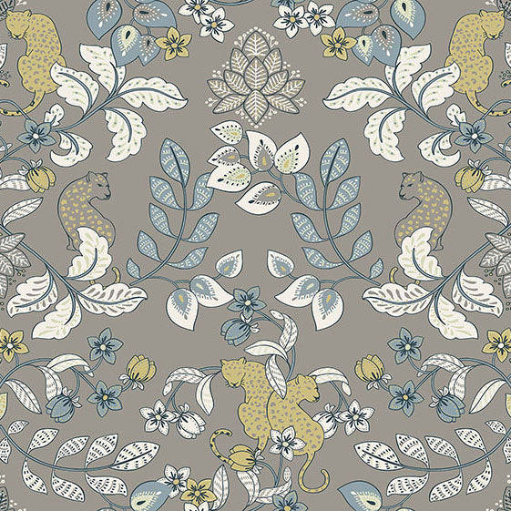 Purchase 4034-72134 A-Street Wallpaper, Getty Grey Jungle Damask - Scott Living III