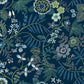 Purchase 4034-72135 A-Street Wallpaper, Marilyn Dark Blue Floral Trail - Scott Living III