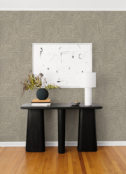 Purchase 4034-72140 A-Street Wallpaper, Mortenson Taupe Geometric - Scott Living III12