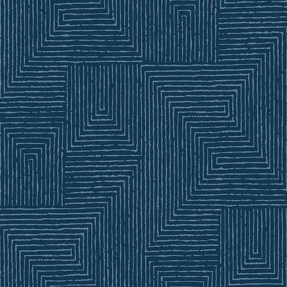 Purchase 4034-72144 A-Street Wallpaper, Mortenson Navy Geometric - Scott Living III