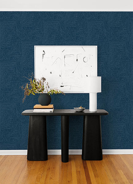Purchase 4034-72144 A-Street Wallpaper, Mortenson Navy Geometric - Scott Living III12