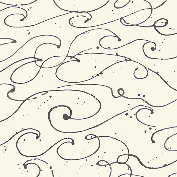 Purchase 4071-71008 Advantage Wallpaper, Kuroshio Charcoal Ocean Wave - Blue Heron