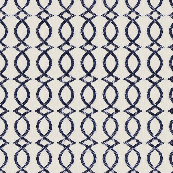 Sample 4097.50.0 Maxime Navy Indigo Drapery Geometric Fabric by Kravet Design