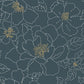 Purchase 4122-27009 A-Street Wallpaper, Gardena Indigo Embroidered Floral - Terrace