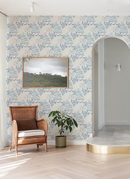 Purchase 4122-27017 A-Street Wallpaper, Cultivate Blue Springtime Blooms - Terrace12