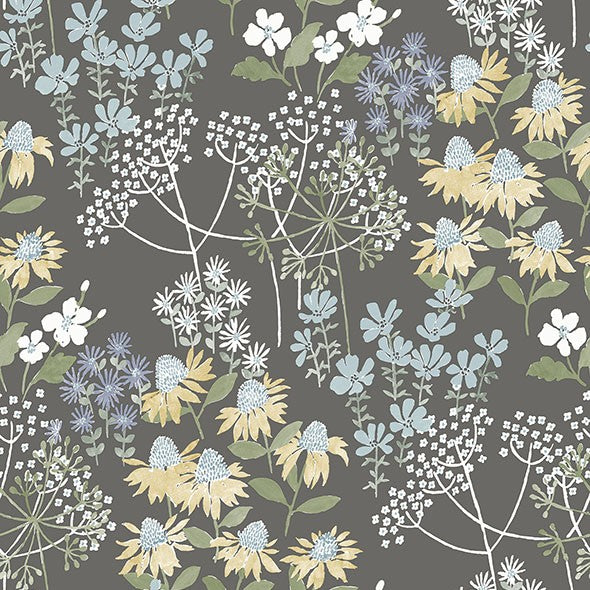 Purchase 4122-27018 A-Street Wallpaper, Cultivate Grey Springtime Blooms - Terrace