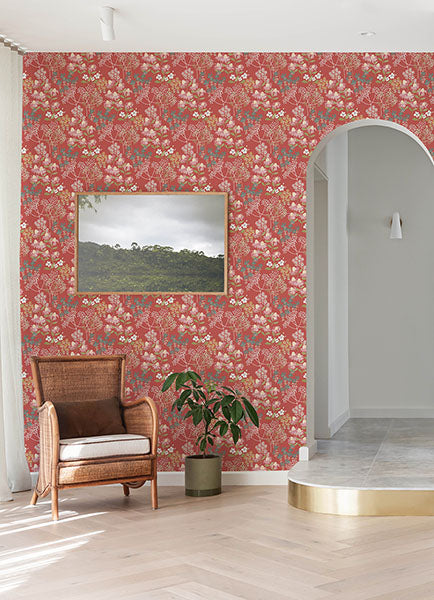 Purchase 4122-27019 A-Street Wallpaper, Cultivate Red Springtime Blooms - Terrace12